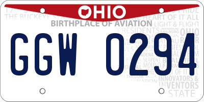 OH license plate GGW0294