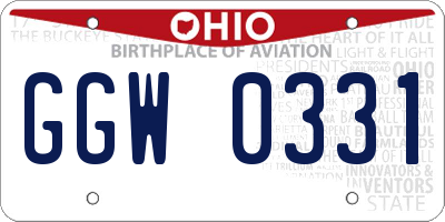 OH license plate GGW0331