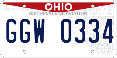 OH license plate GGW0334