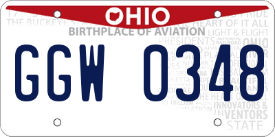 OH license plate GGW0348