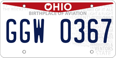 OH license plate GGW0367