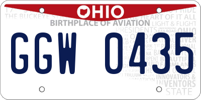 OH license plate GGW0435