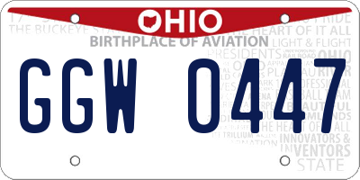 OH license plate GGW0447