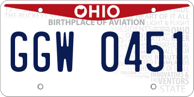 OH license plate GGW0451