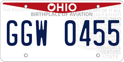 OH license plate GGW0455