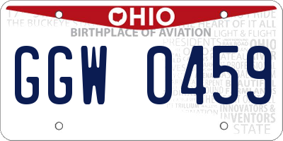 OH license plate GGW0459