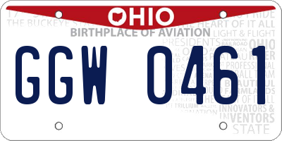 OH license plate GGW0461