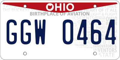 OH license plate GGW0464