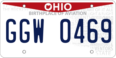 OH license plate GGW0469