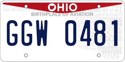 OH license plate GGW0481