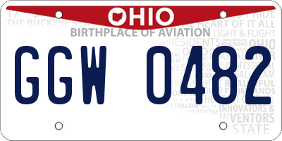 OH license plate GGW0482