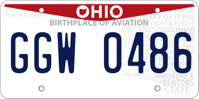 OH license plate GGW0486