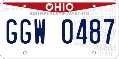 OH license plate GGW0487