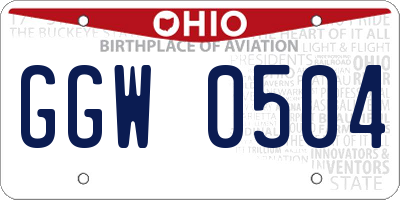 OH license plate GGW0504
