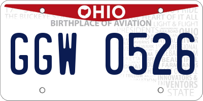 OH license plate GGW0526
