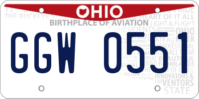 OH license plate GGW0551