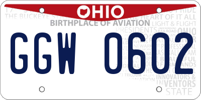 OH license plate GGW0602