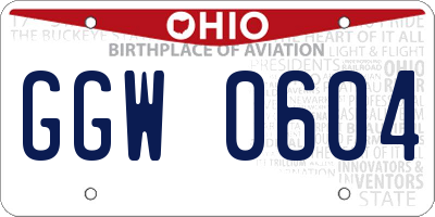 OH license plate GGW0604