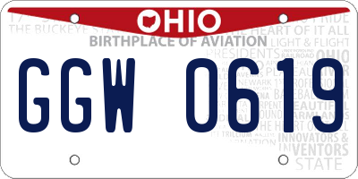 OH license plate GGW0619