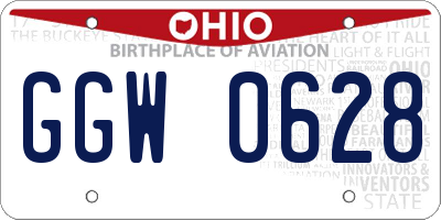 OH license plate GGW0628