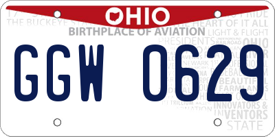 OH license plate GGW0629