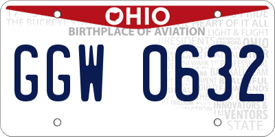 OH license plate GGW0632