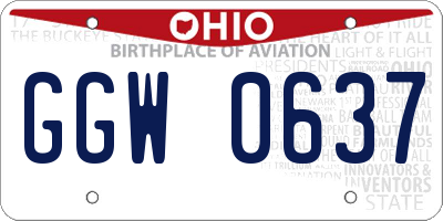 OH license plate GGW0637