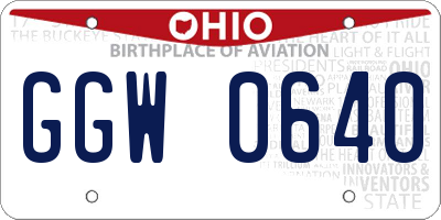 OH license plate GGW0640