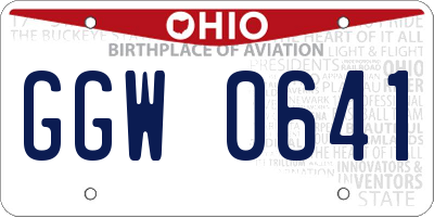 OH license plate GGW0641