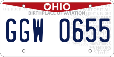 OH license plate GGW0655