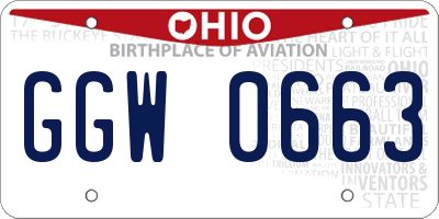 OH license plate GGW0663