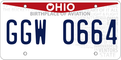 OH license plate GGW0664