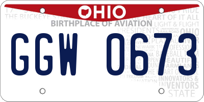 OH license plate GGW0673