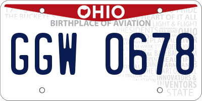 OH license plate GGW0678