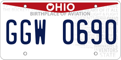 OH license plate GGW0690