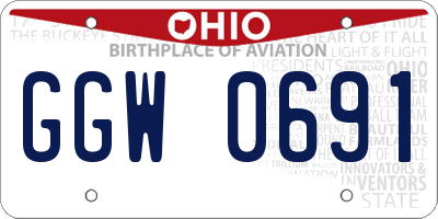 OH license plate GGW0691
