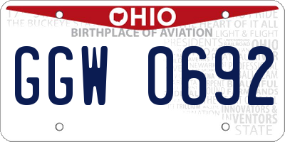 OH license plate GGW0692