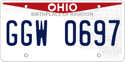 OH license plate GGW0697