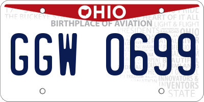OH license plate GGW0699