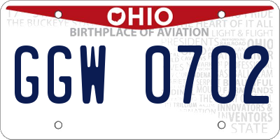 OH license plate GGW0702