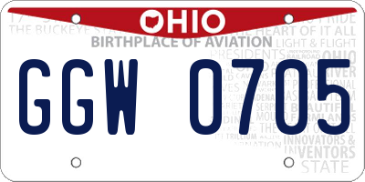 OH license plate GGW0705
