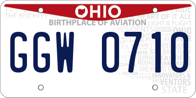 OH license plate GGW0710