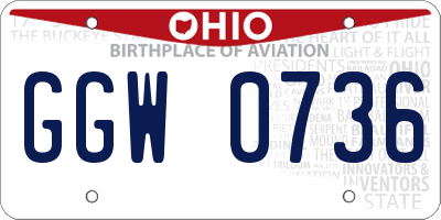 OH license plate GGW0736