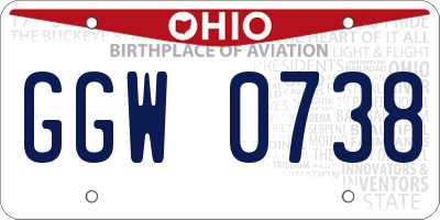 OH license plate GGW0738