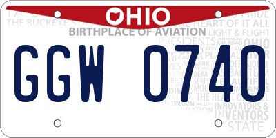 OH license plate GGW0740