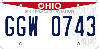OH license plate GGW0743