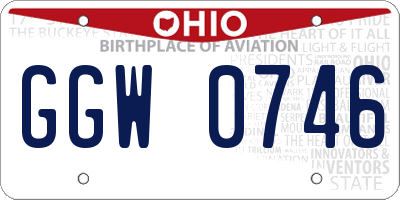 OH license plate GGW0746