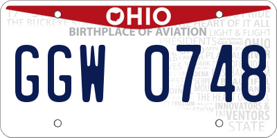 OH license plate GGW0748