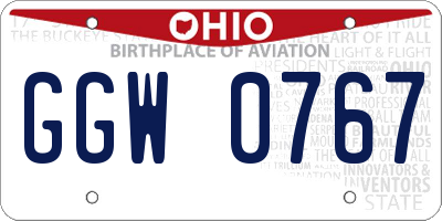 OH license plate GGW0767