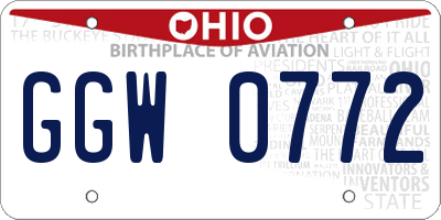 OH license plate GGW0772